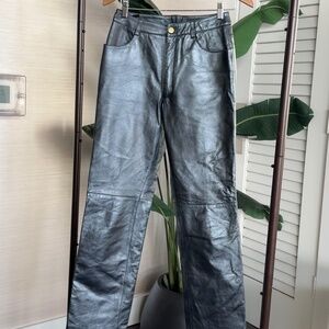 Metallic leather pants | St. John